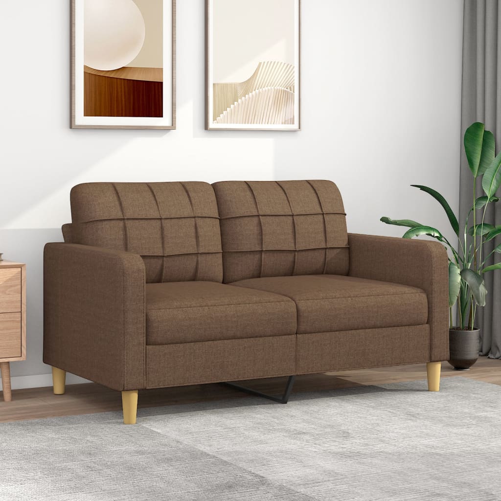 2-Sitzer-Sofa Braun 140 cm Stoff