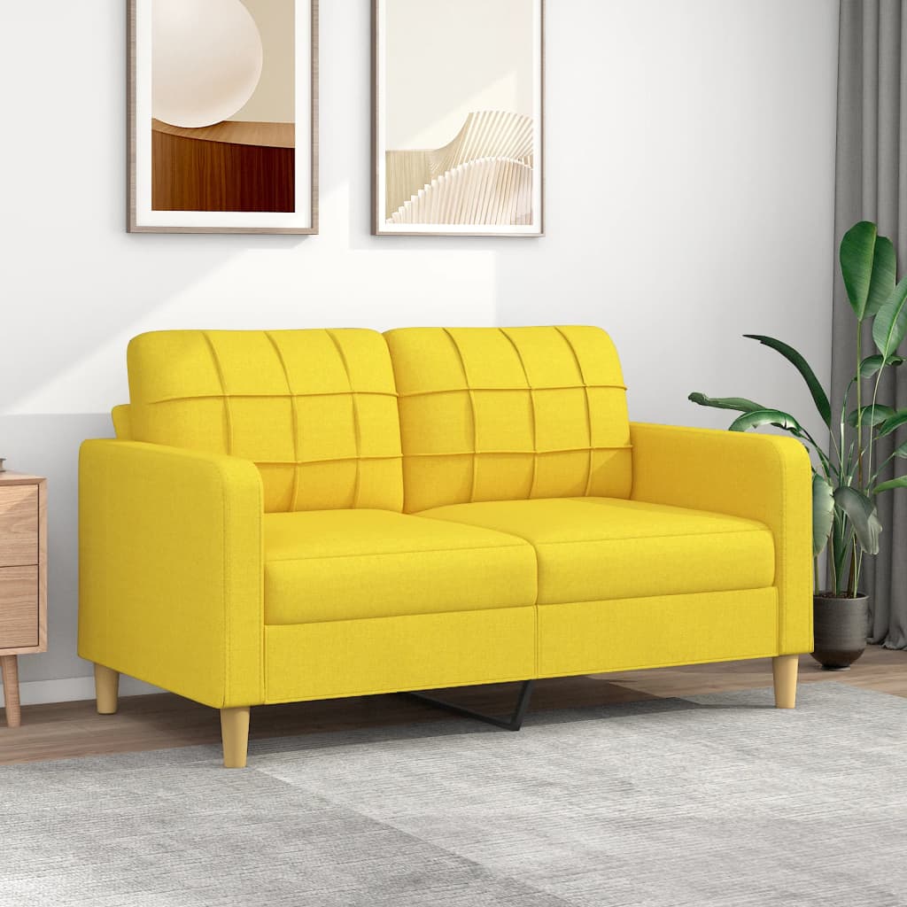 2-Sitzer-Sofa Hellgelb 140 cm Stoff