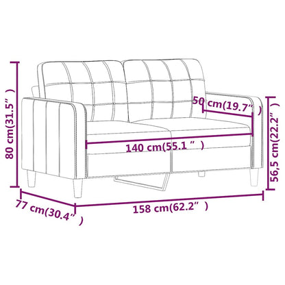 2-Sitzer-Sofa Weinrot 140 cm Stoff