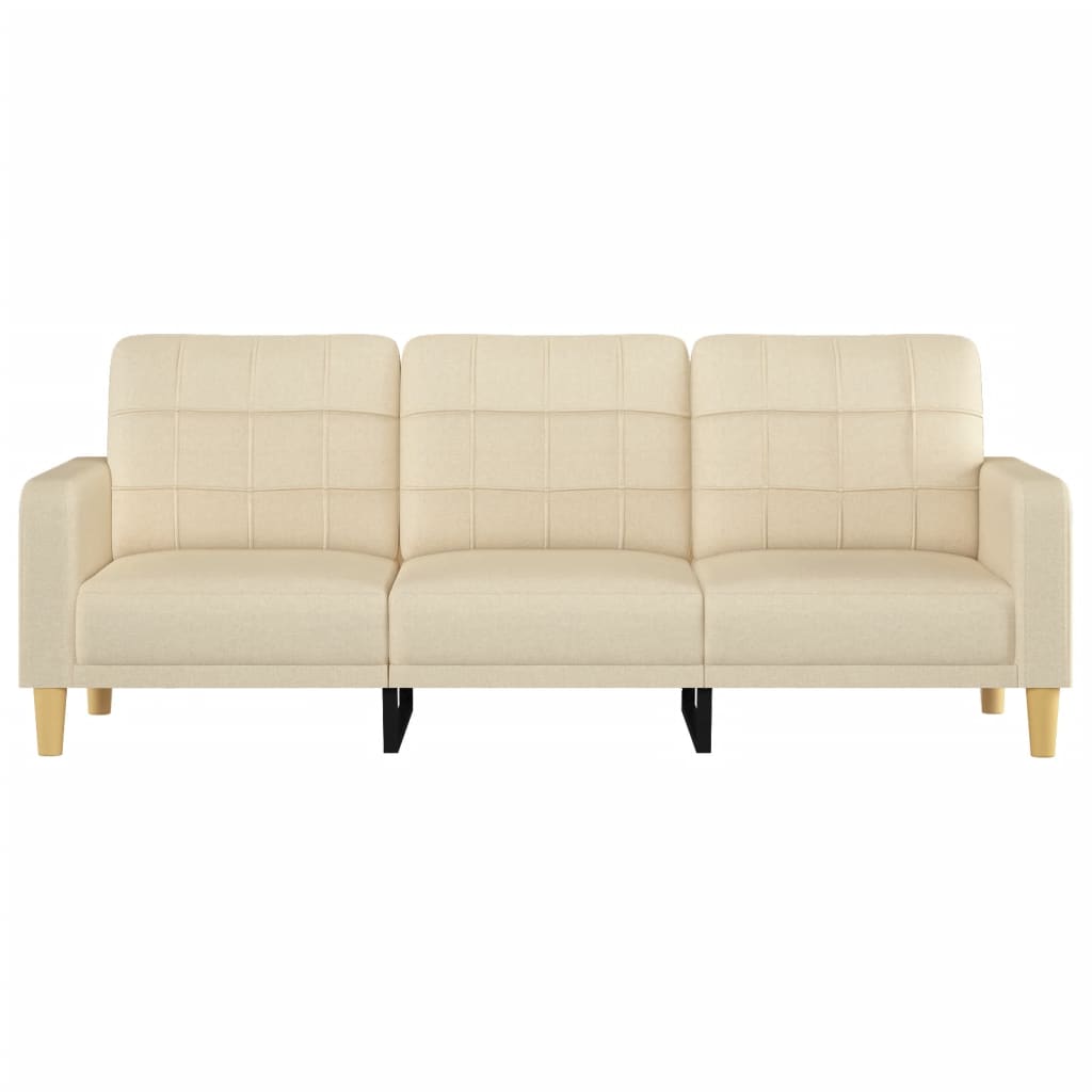 3-seater sofa cream 180 cm fabric