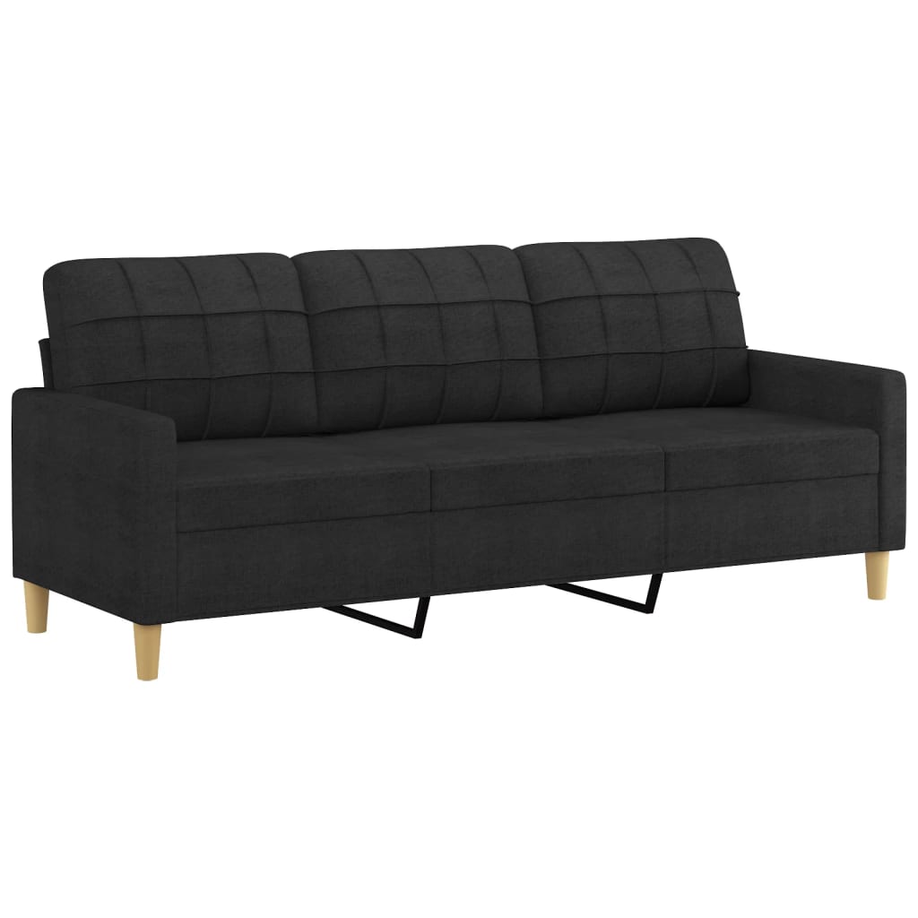 3-Sitzer-Sofa Schwarz 180 cm Stoff