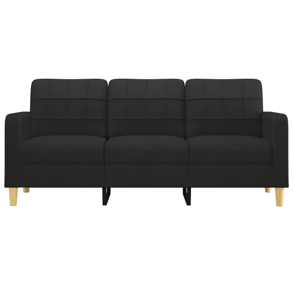 3-Sitzer-Sofa Schwarz 180 cm Stoff