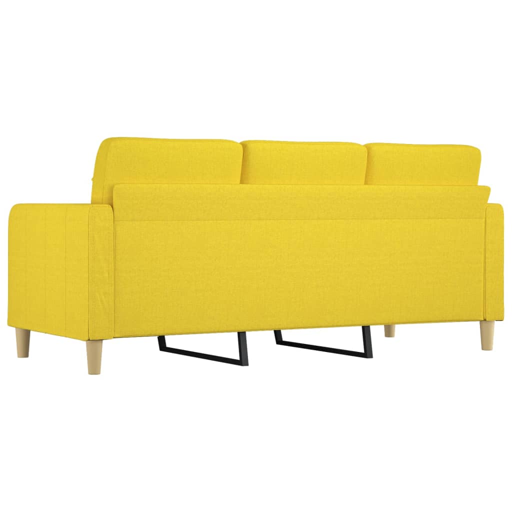 Canapé 3 places tissu jaune clair 180 cm