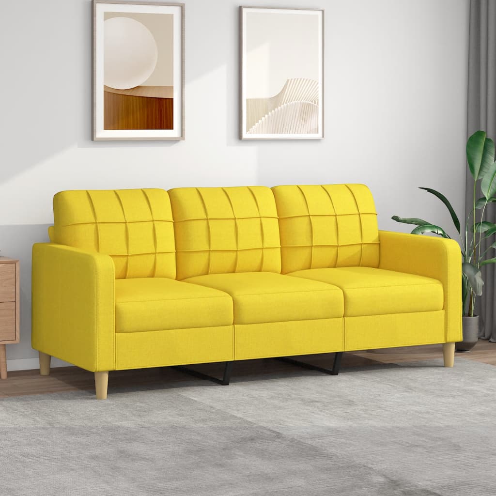 3-Sitzer-Sofa Hellgelb 180 cm Stoff