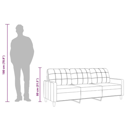 3-Sitzer-Sofa Weinrot 180 cm Stoff