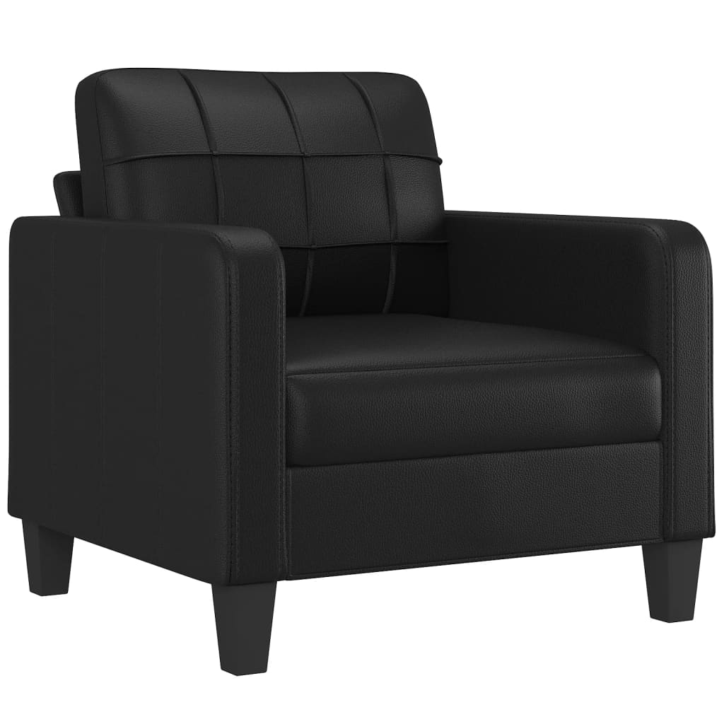 Fauteuil noir 60 cm simili cuir