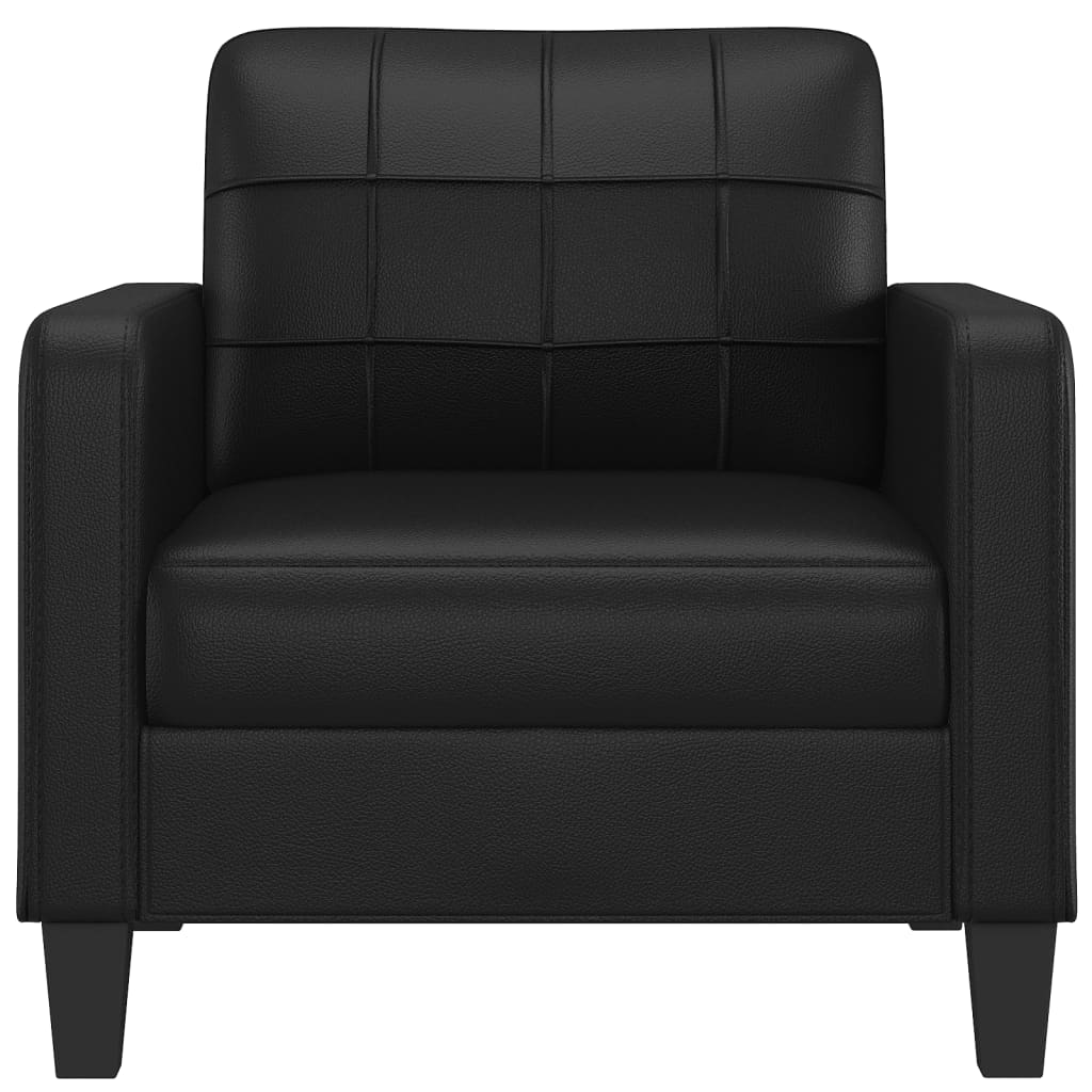 Fauteuil noir 60 cm simili cuir