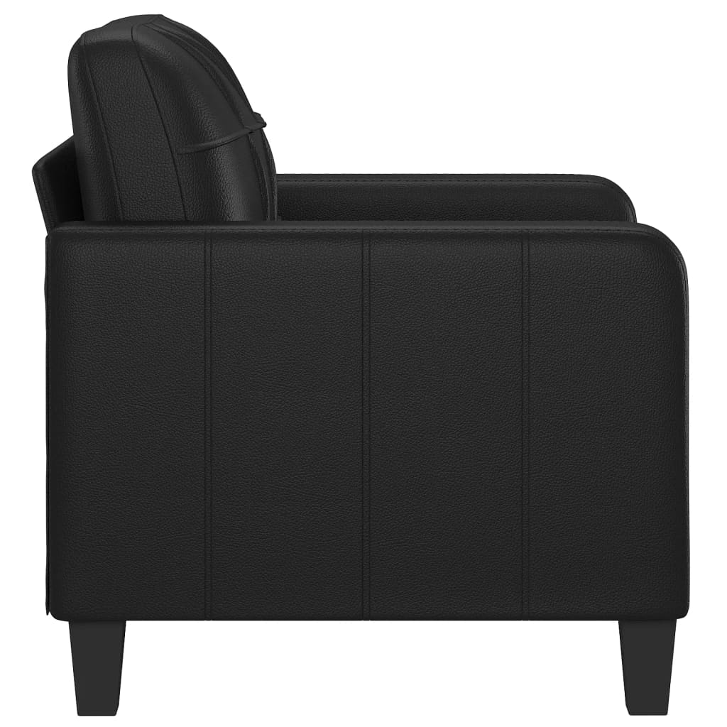 Fauteuil noir 60 cm simili cuir