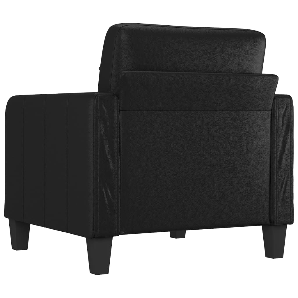 Fauteuil noir 60 cm simili cuir