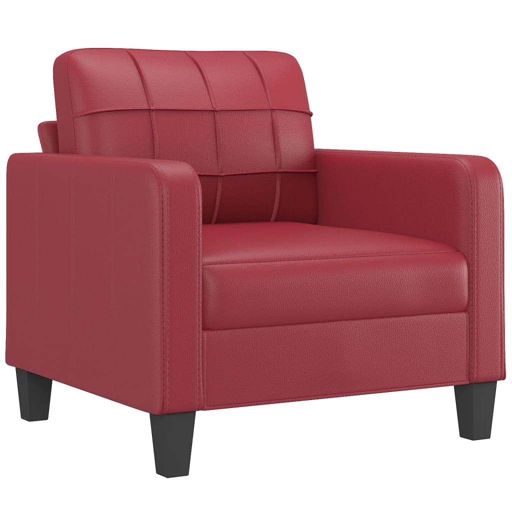 Fauteuil rouge vin 60 cm simili cuir