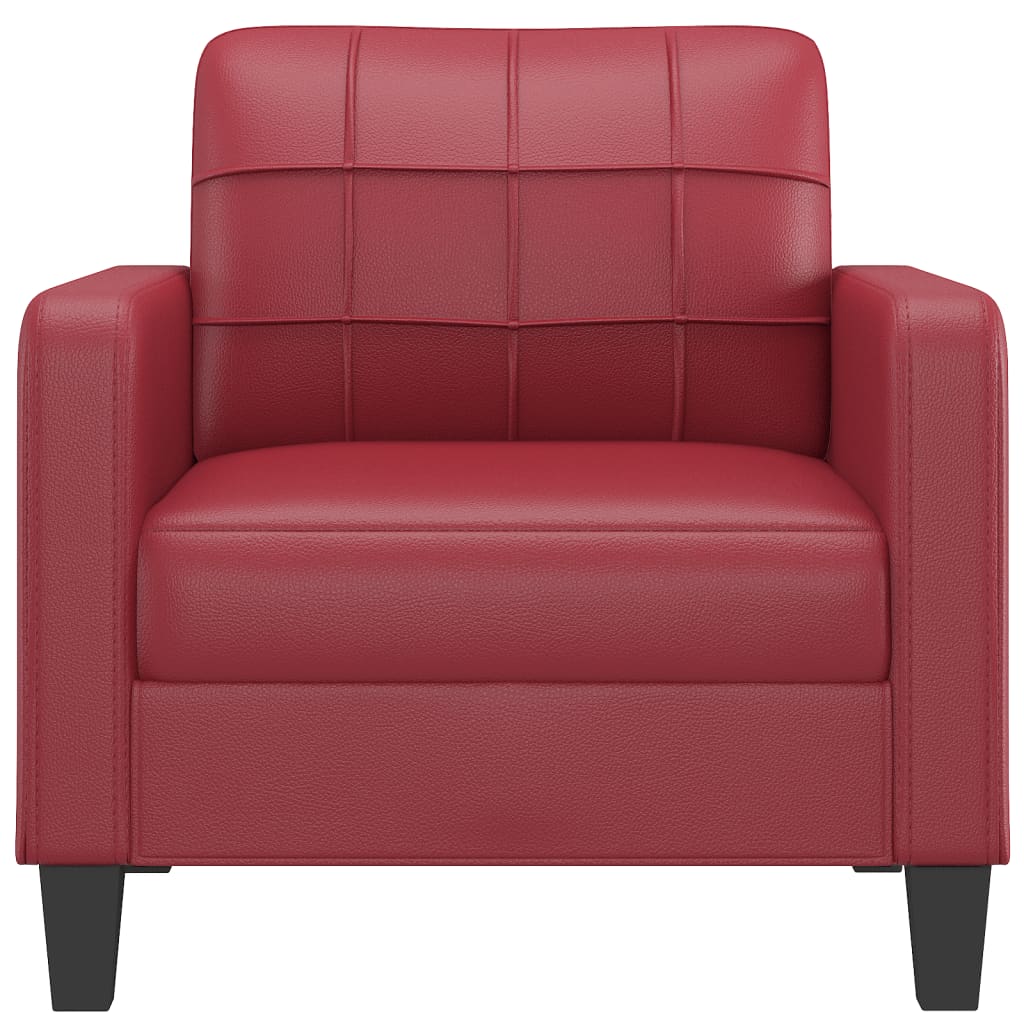 Fauteuil rouge vin 60 cm simili cuir