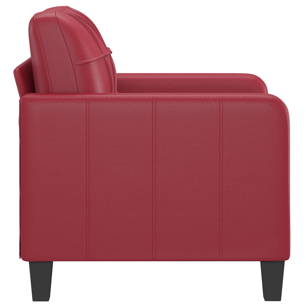 Fauteuil rouge vin 60 cm simili cuir