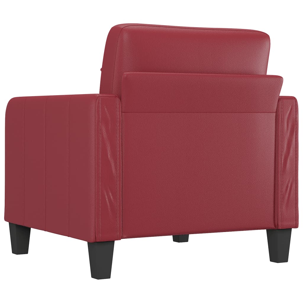 Fauteuil rouge vin 60 cm simili cuir