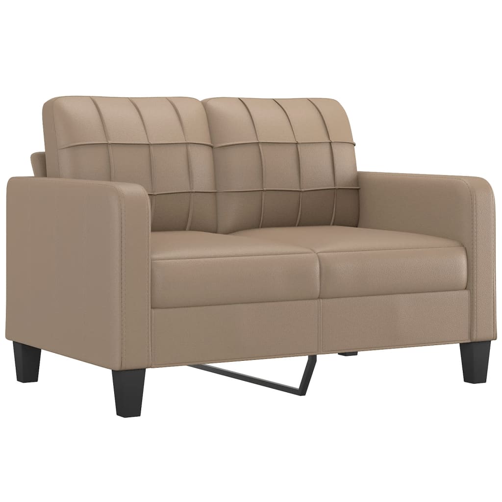 2-seater sofa cappuccino brown 120 cm faux leather