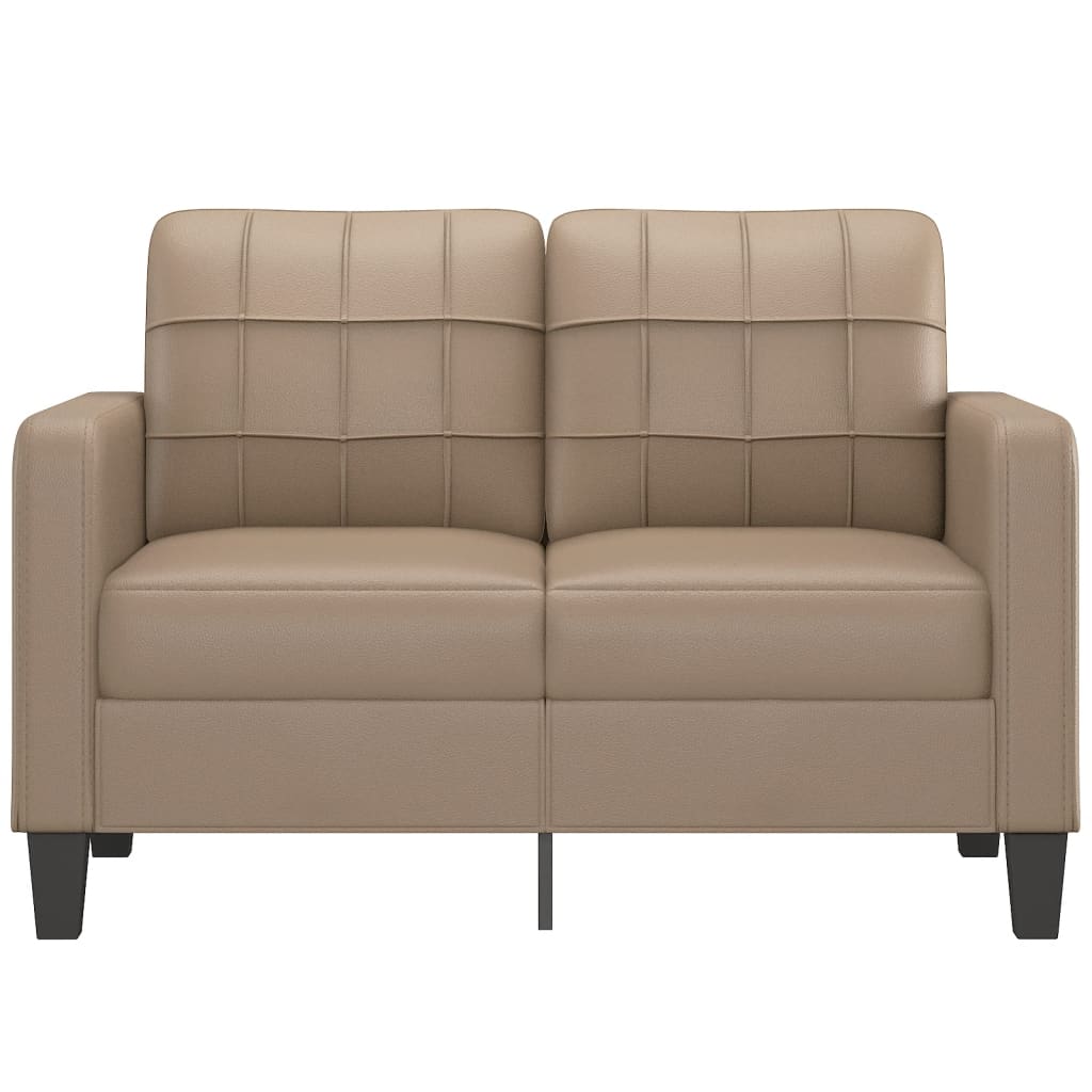2-seater sofa cappuccino brown 120 cm faux leather