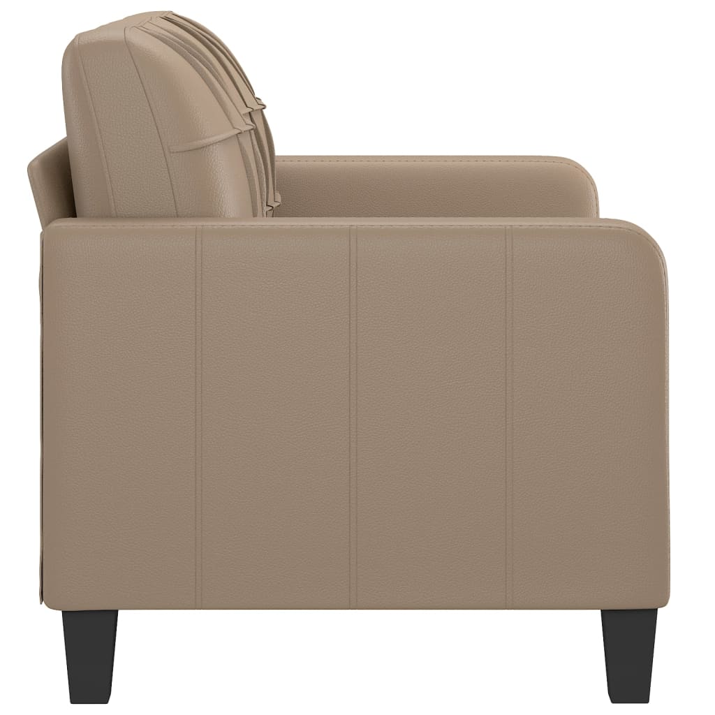 2-seater sofa cappuccino brown 120 cm faux leather
