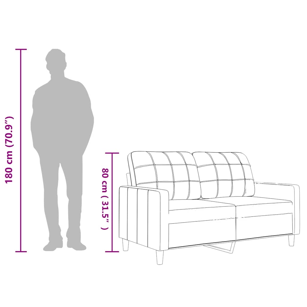 2-seater sofa cappuccino brown 120 cm faux leather