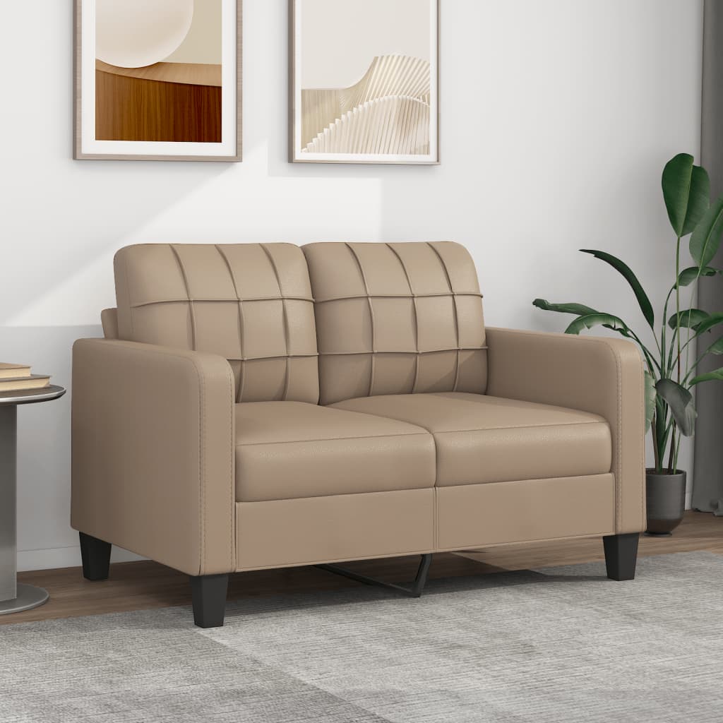 2-seater sofa cappuccino brown 120 cm faux leather