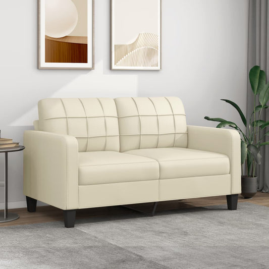 2-Sitzer-Sofa Creme 140 cm Kunstleder