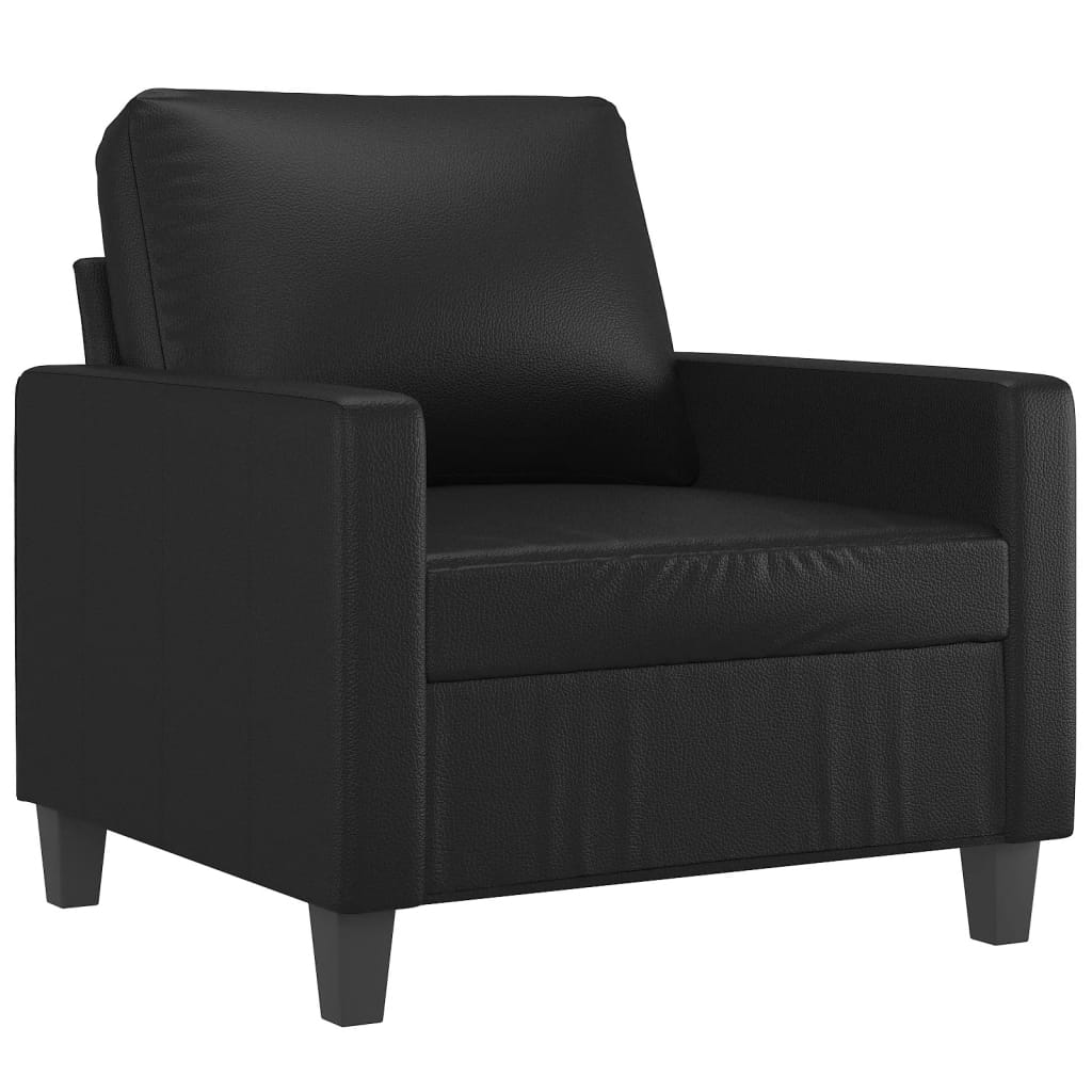 Fauteuil noir 60 cm simili cuir