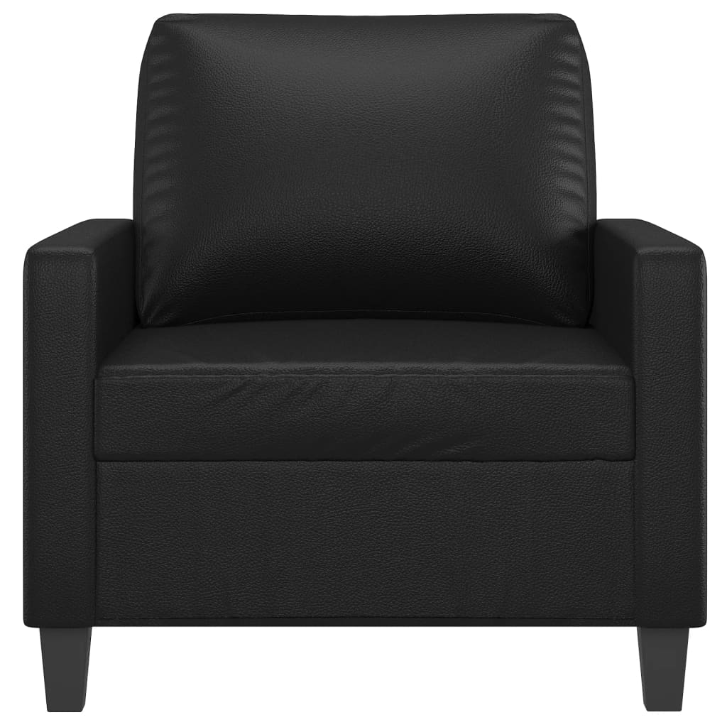 Fauteuil noir 60 cm simili cuir