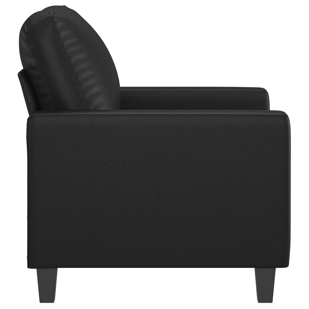 Fauteuil noir 60 cm simili cuir