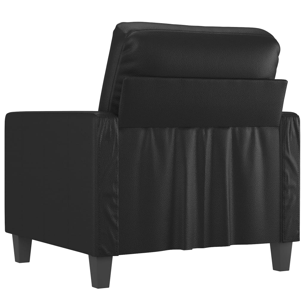 Fauteuil noir 60 cm simili cuir