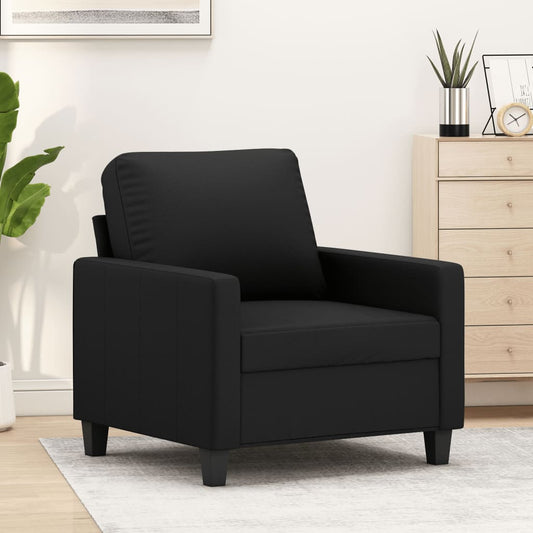 Fauteuil noir 60 cm simili cuir