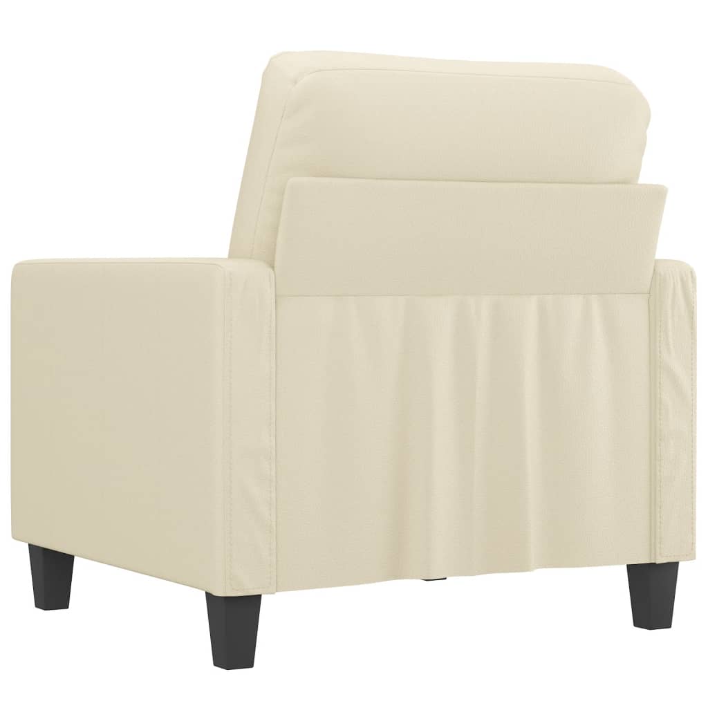 Fauteuil crème 60 cm simili cuir