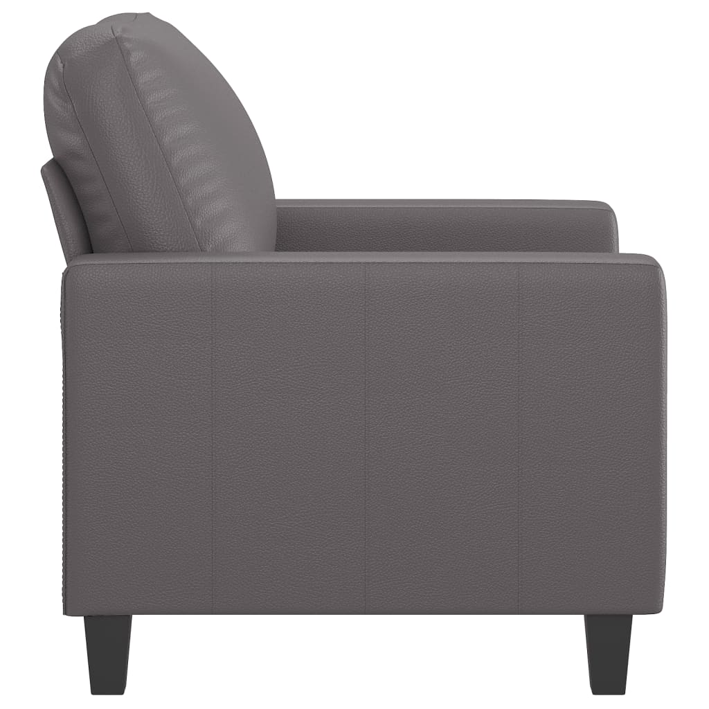 Fauteuil gris 60 cm simili cuir