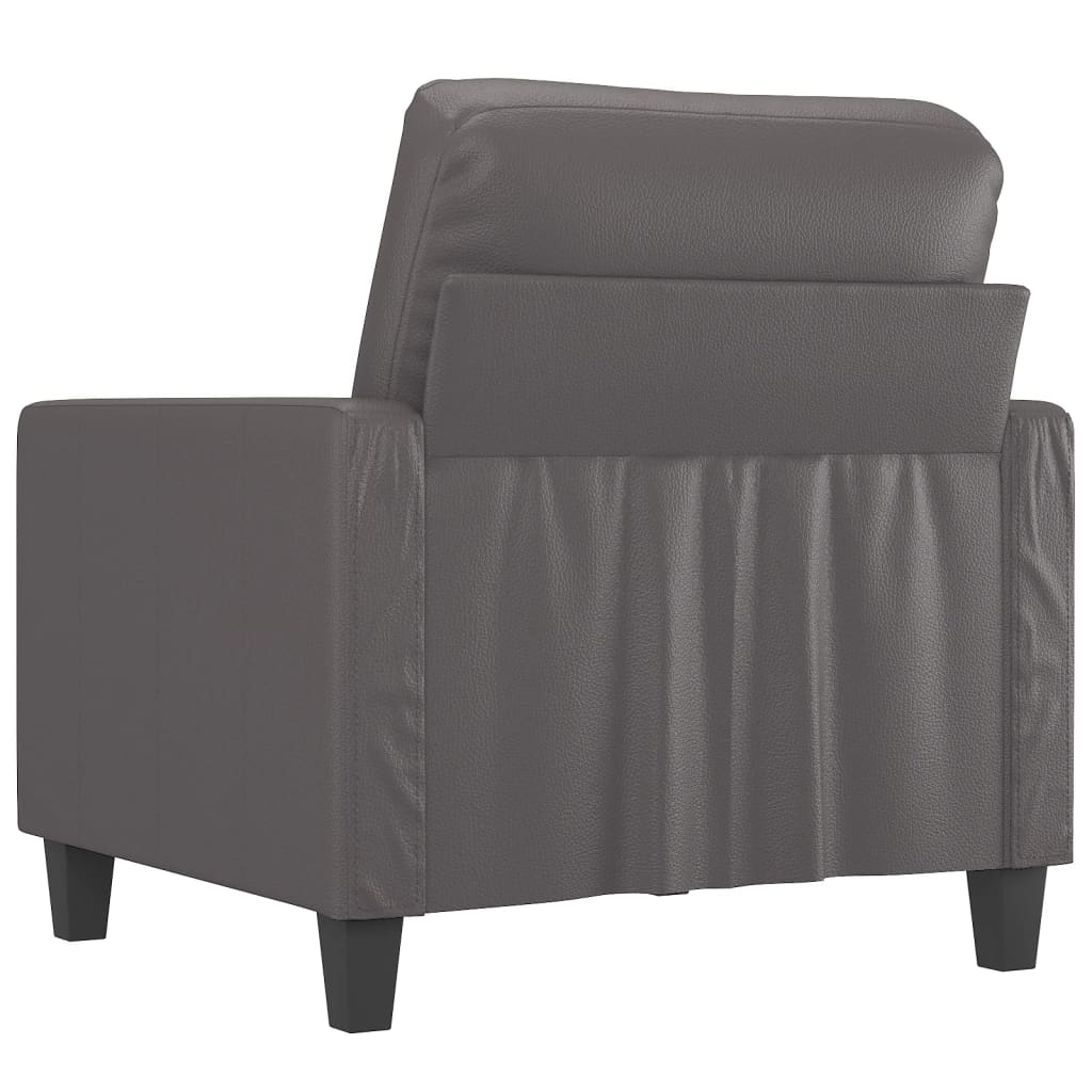 Fauteuil gris 60 cm simili cuir