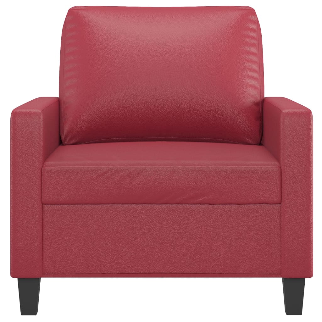 Fauteuil rouge vin 60 cm simili cuir