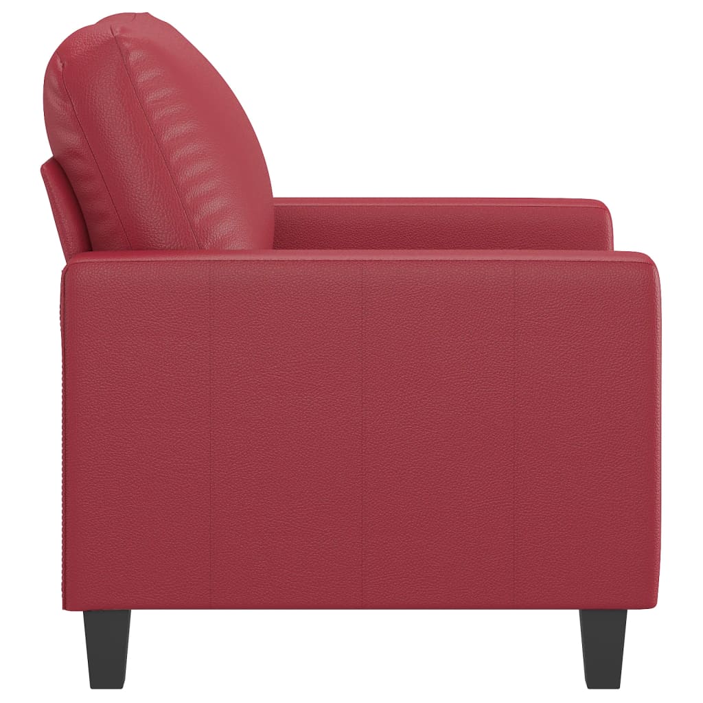 Fauteuil rouge vin 60 cm simili cuir