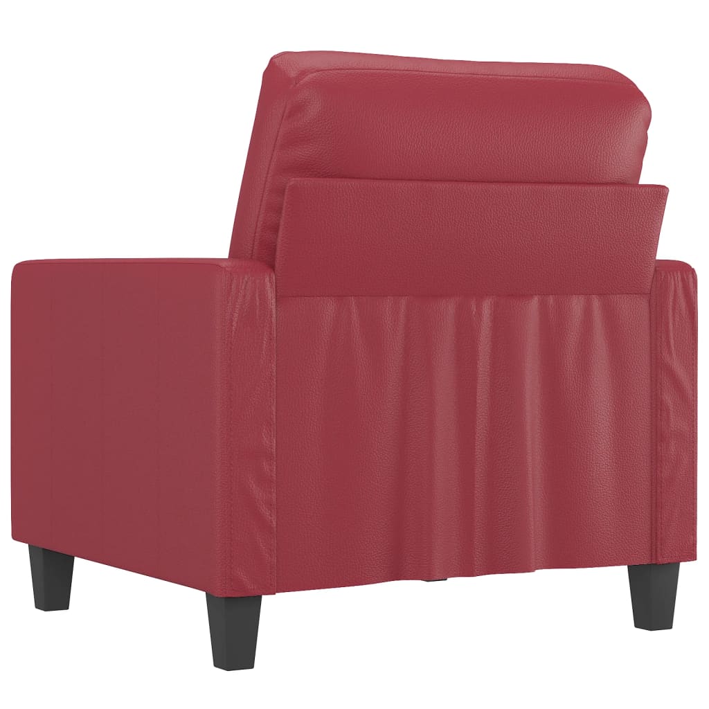 Fauteuil rouge vin 60 cm simili cuir