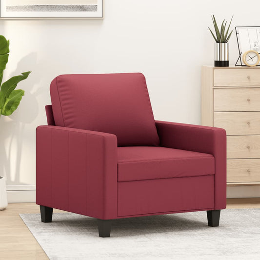 Fauteuil rouge vin 60 cm simili cuir