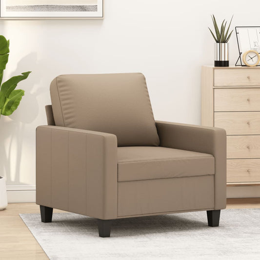 Fauteuil marron cappuccino 60 cm simili cuir