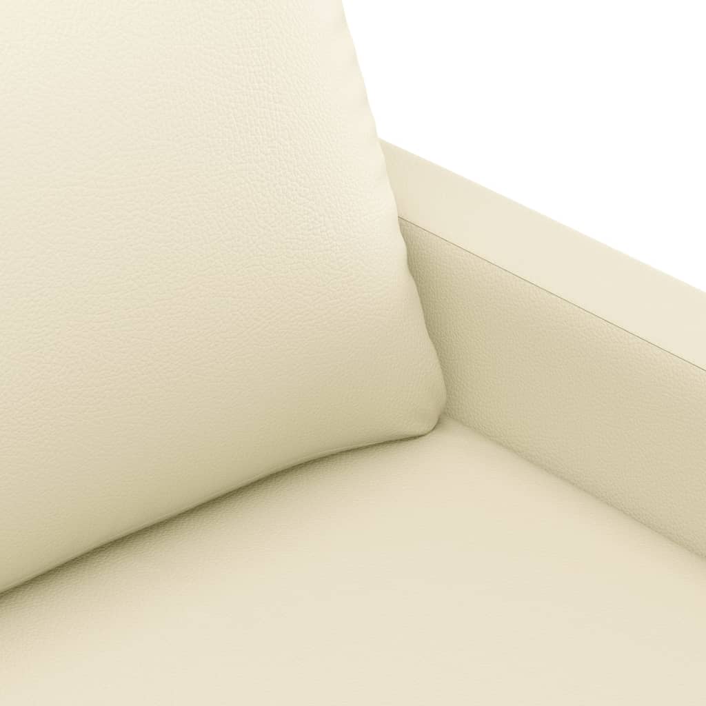 Canapé 2 places crème 120 cm simili cuir