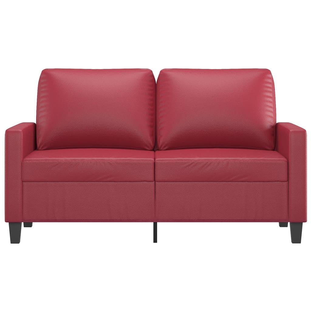 2-Sitzer-Sofa Weinrot 120 cm Kunstleder