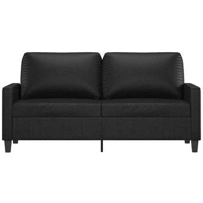 2-Sitzer-Sofa Schwarz 140 cm Kunstleder