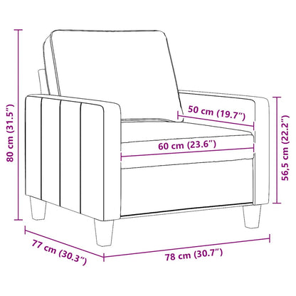 Sofasessel Hellgrau 60 cm Stoff