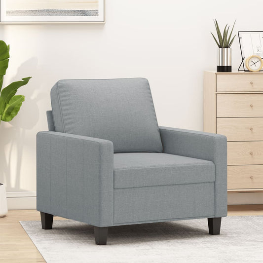 Canapé fauteuil gris clair 60 cm tissu