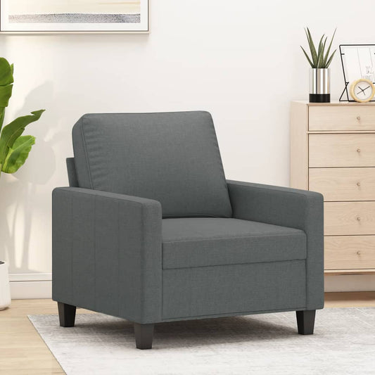 Canapé fauteuil tissu gris foncé 60 cm