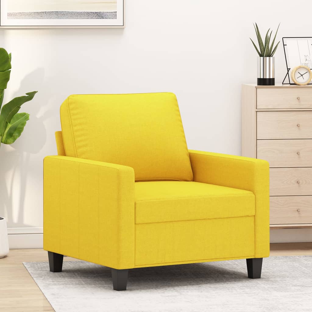 Fauteuil jaune clair 60 cm tissu