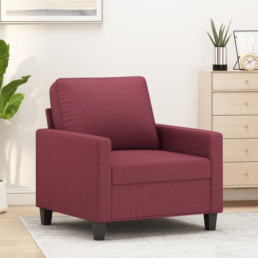 Fauteuil rouge vin 60 cm tissu