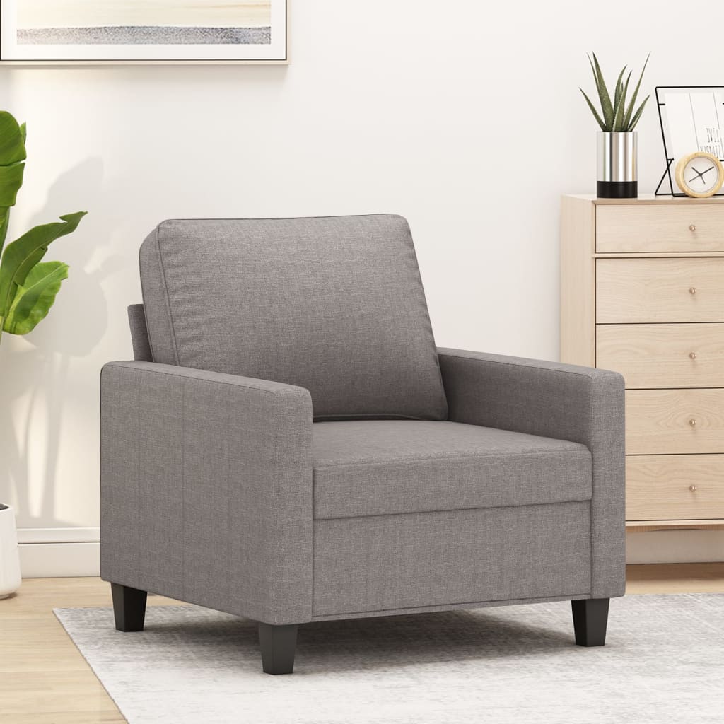 Fauteuil taupe 60 cm tissu