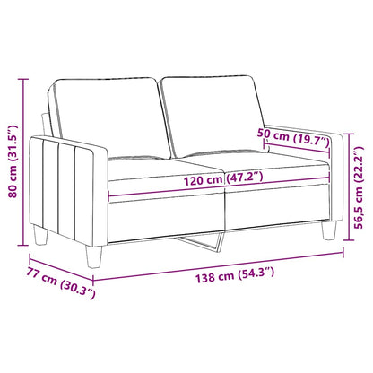2-Sitzer-Sofa Braun 120 cm Stoff