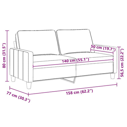 2-Sitzer-Sofa Taupe 140 cm Stoff