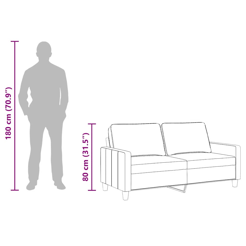 2-Sitzer-Sofa Taupe 140 cm Stoff