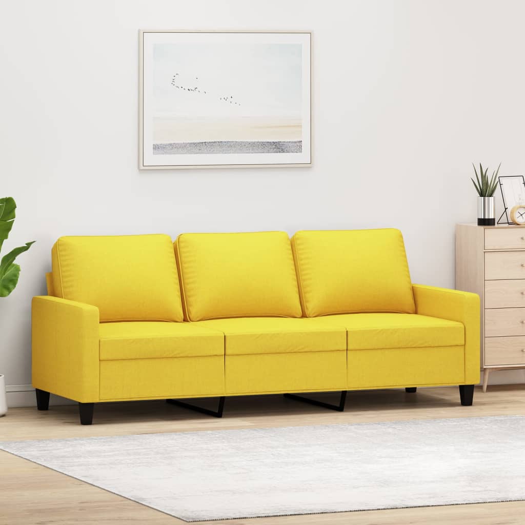 3-Sitzer-Sofa Hellgelb 180 cm Stoff