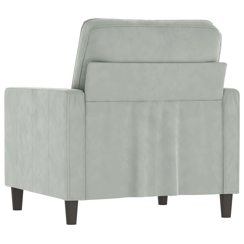 Fauteuil gris clair 60 cm velours